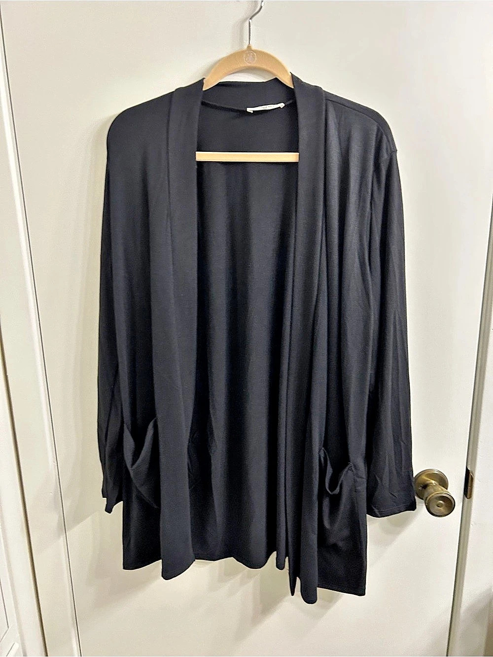 Zenyana Black Open Front Cardigan Size 2X Like New